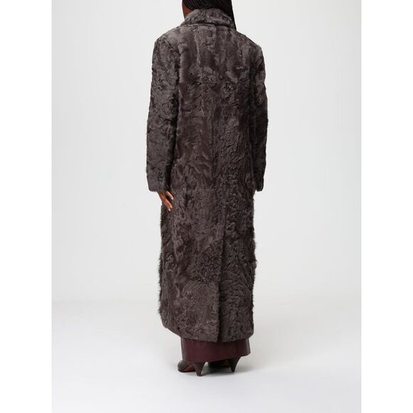 Brunello Cucinelli Fur Coat Woman Brown - Picture 3 of 4